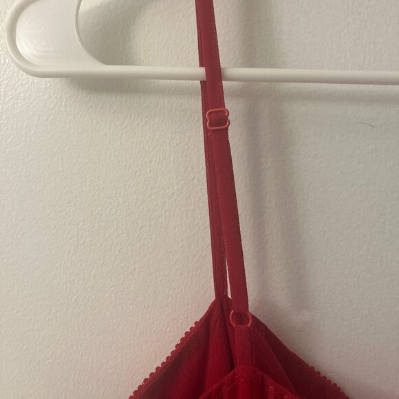 Holiday ASOS shard detail midi dress sheer waist red, modern flapper - SIZE 6 - Picture 7 of 8